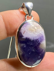 A Rare Violet Flame (Morado) Opal Silver Pendant (UV)