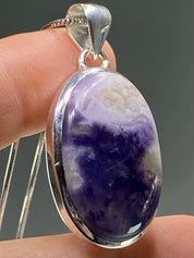 A Rare Violet Flame (Morado) Opal Silver Pendant (UV)