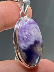 A Rare Violet Flame (Morado) Opal Silver Pendant (UV)