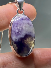 A Rare Violet Flame (Morado) Opal Silver Pendant (UV)