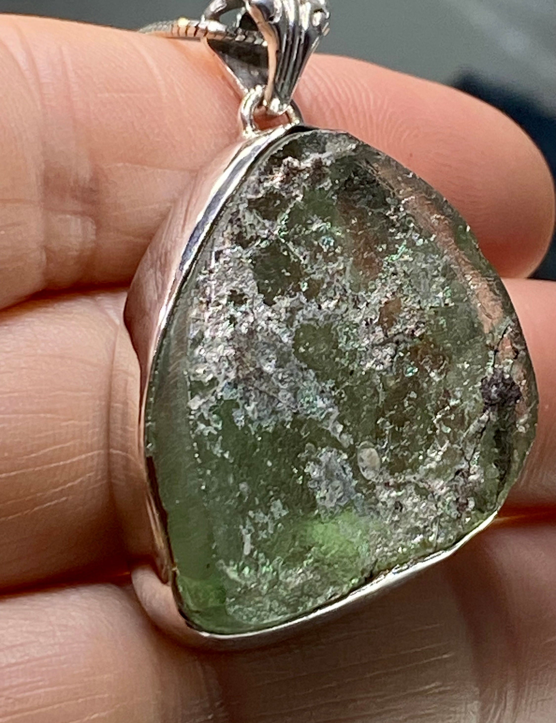 Ancient Roman Glass and Silver Pendant