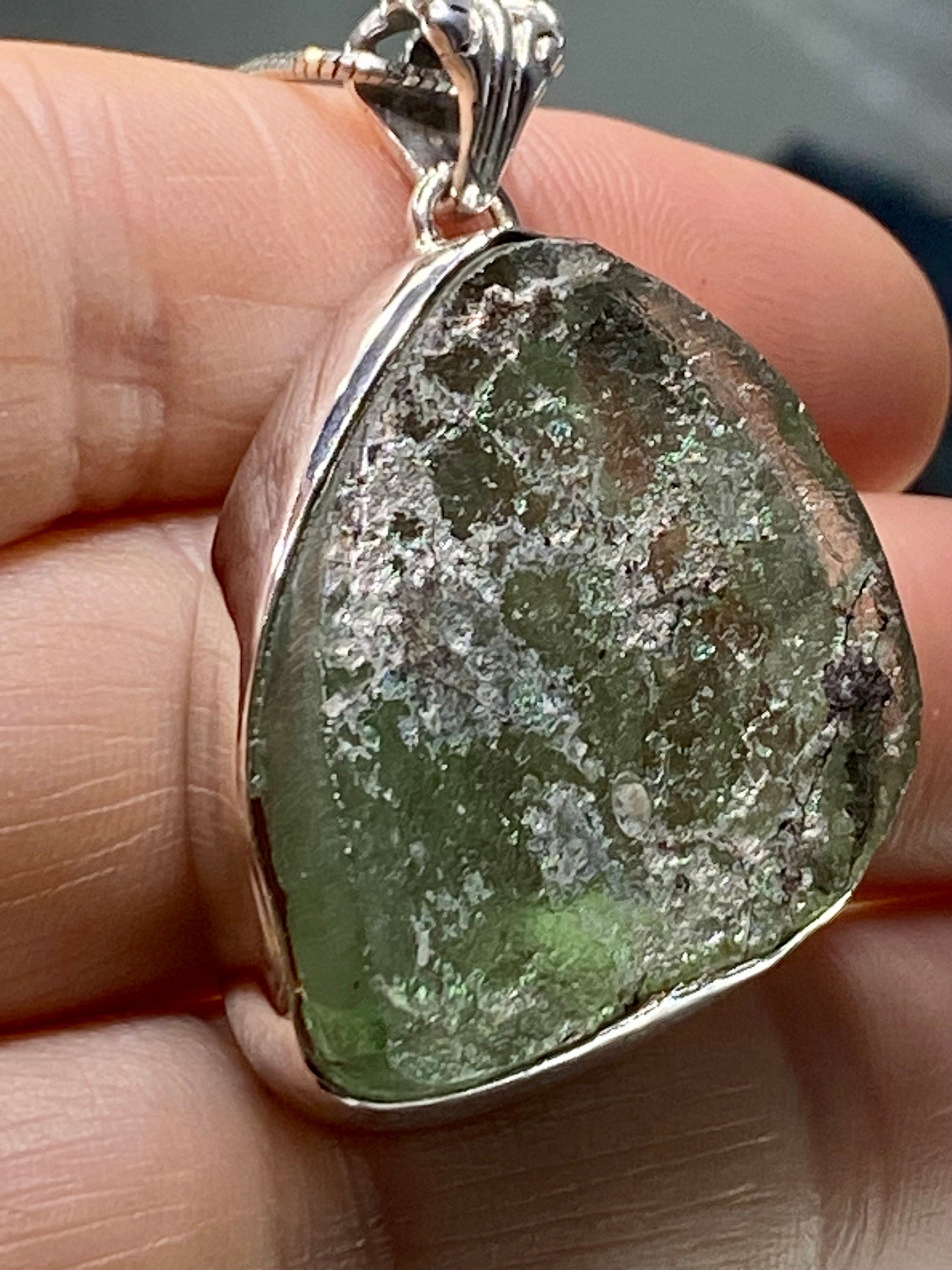 Ancient Roman Glass and Silver Pendant