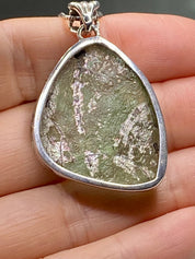 Ancient Roman Glass and Silver Pendant