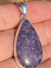 Lepidolite Silver pendant necklace