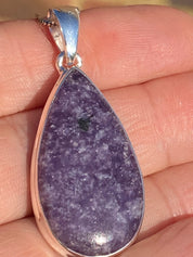 Lepidolite Silver pendant necklace