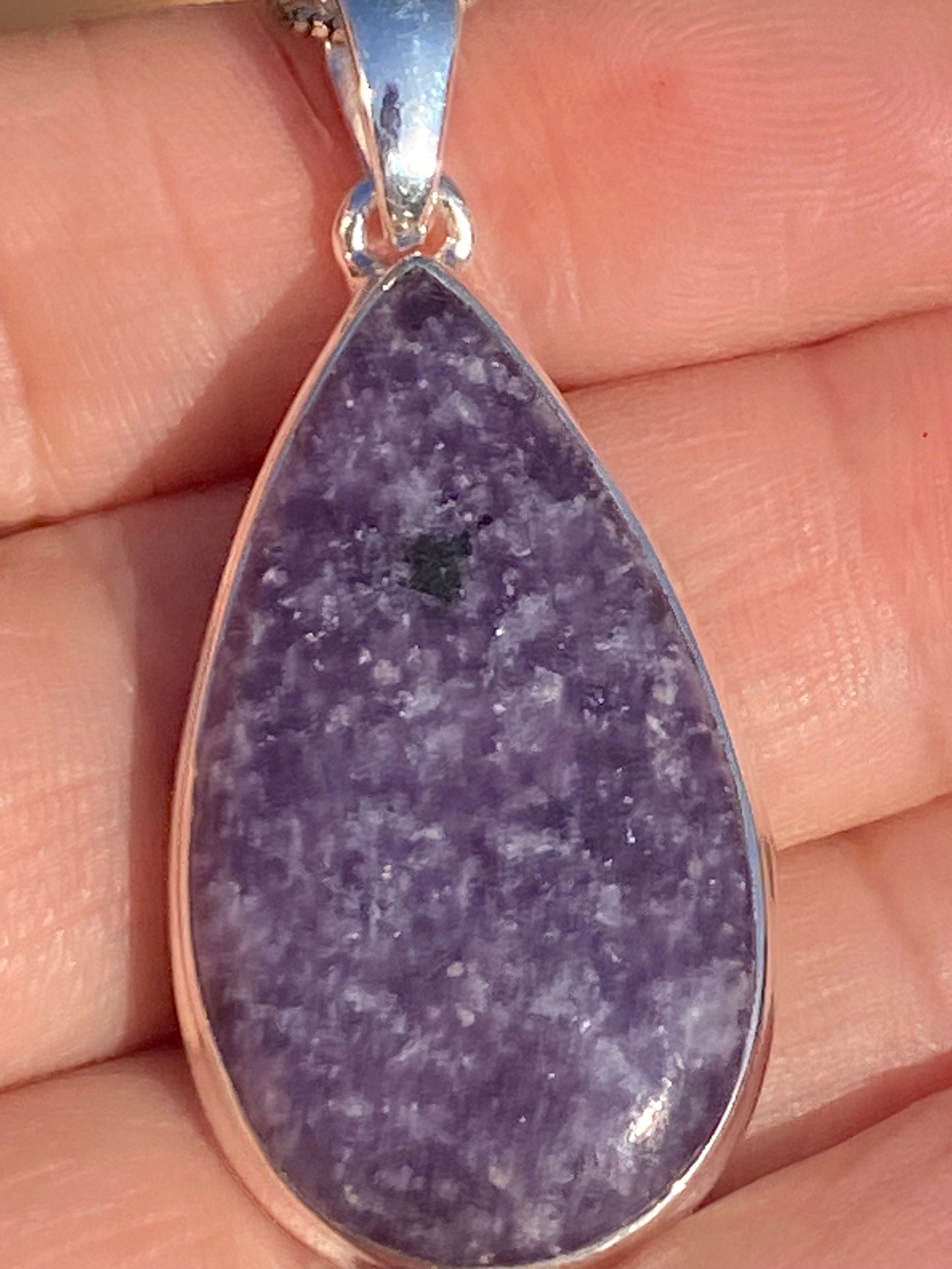 Lepidolite Silver pendant necklace