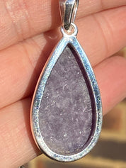 Lepidolite Silver pendant necklace