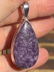 Lepidolite Silver pendant necklace