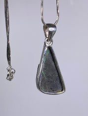 A Rare Green Garnet (Uvarovite) and Silver Pendant