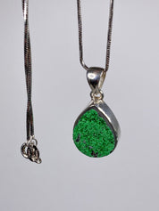 A Rare Green Garnet (Uvarovite) and Silver Pendant