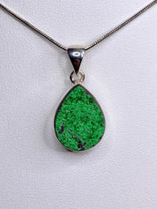 A Rare Green Garnet (Uvarovite) and Silver Pendant