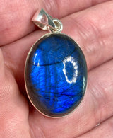 Grade A - Blue Labradorite and Silver Pendant (MA03)