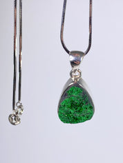 A Rare Green Garnet (Uvarovite) and Silver Pendant