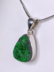 A Rare Green Garnet (Uvarovite) and Silver Pendant