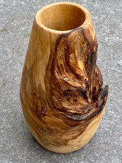 Solid Oak Wood Vase