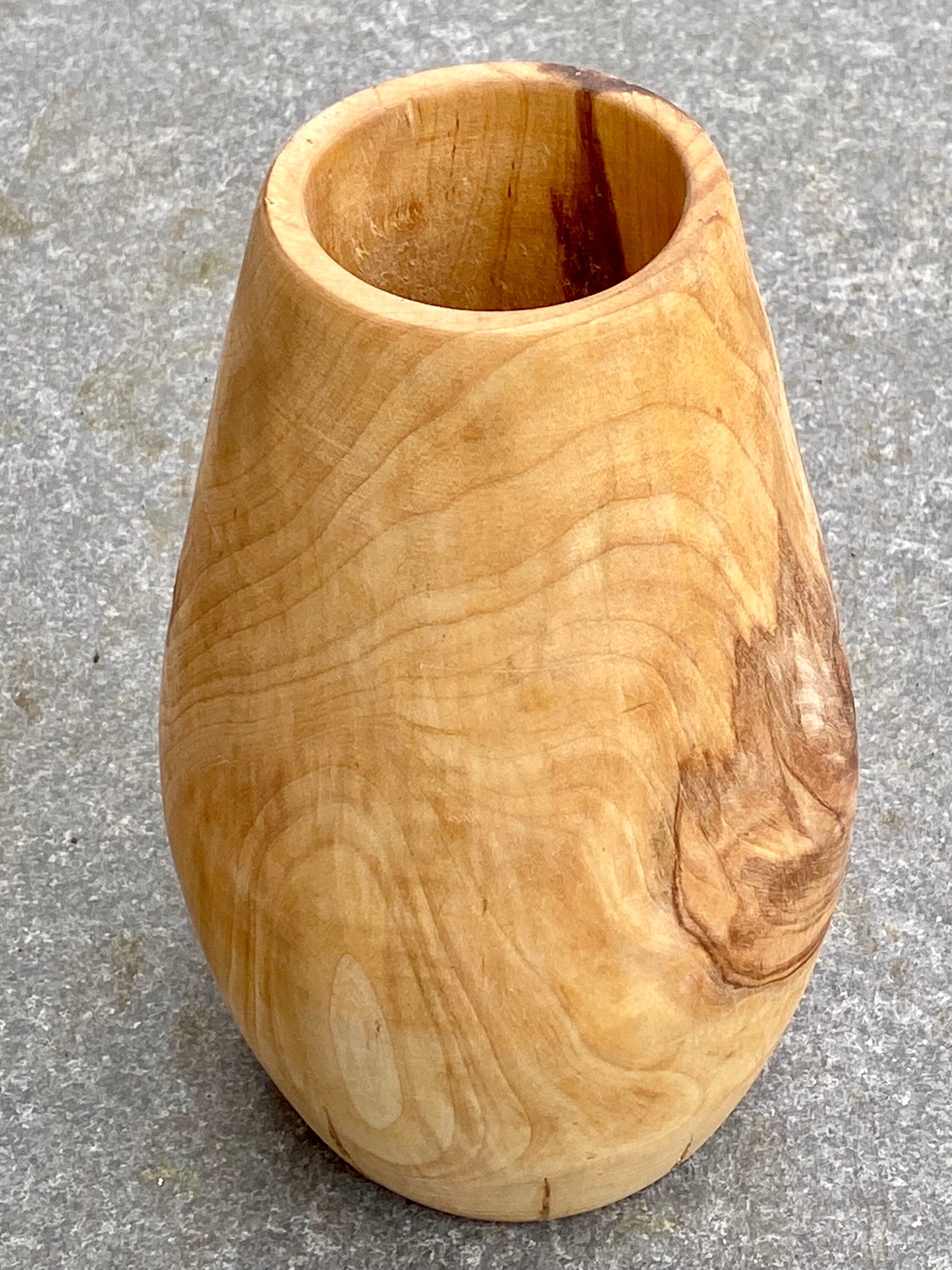 Solid Oak Wood Vase