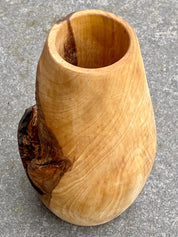 Solid Oak Wood Vase