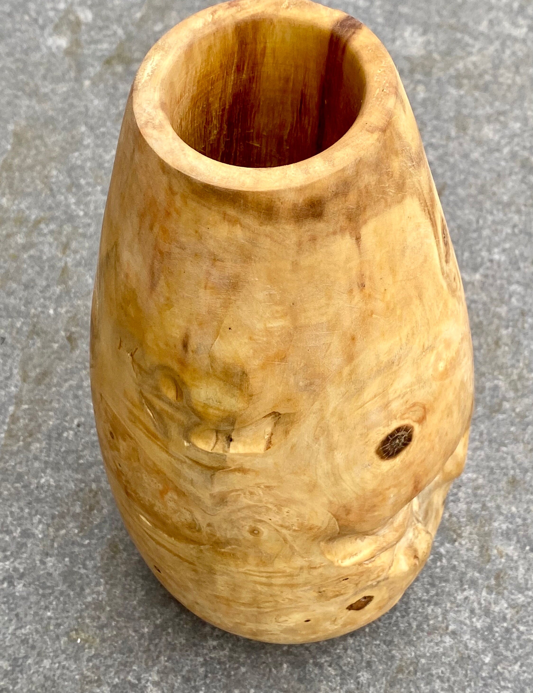 Solid Oak Wood Vase