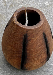 Solid Oak Wood Vase