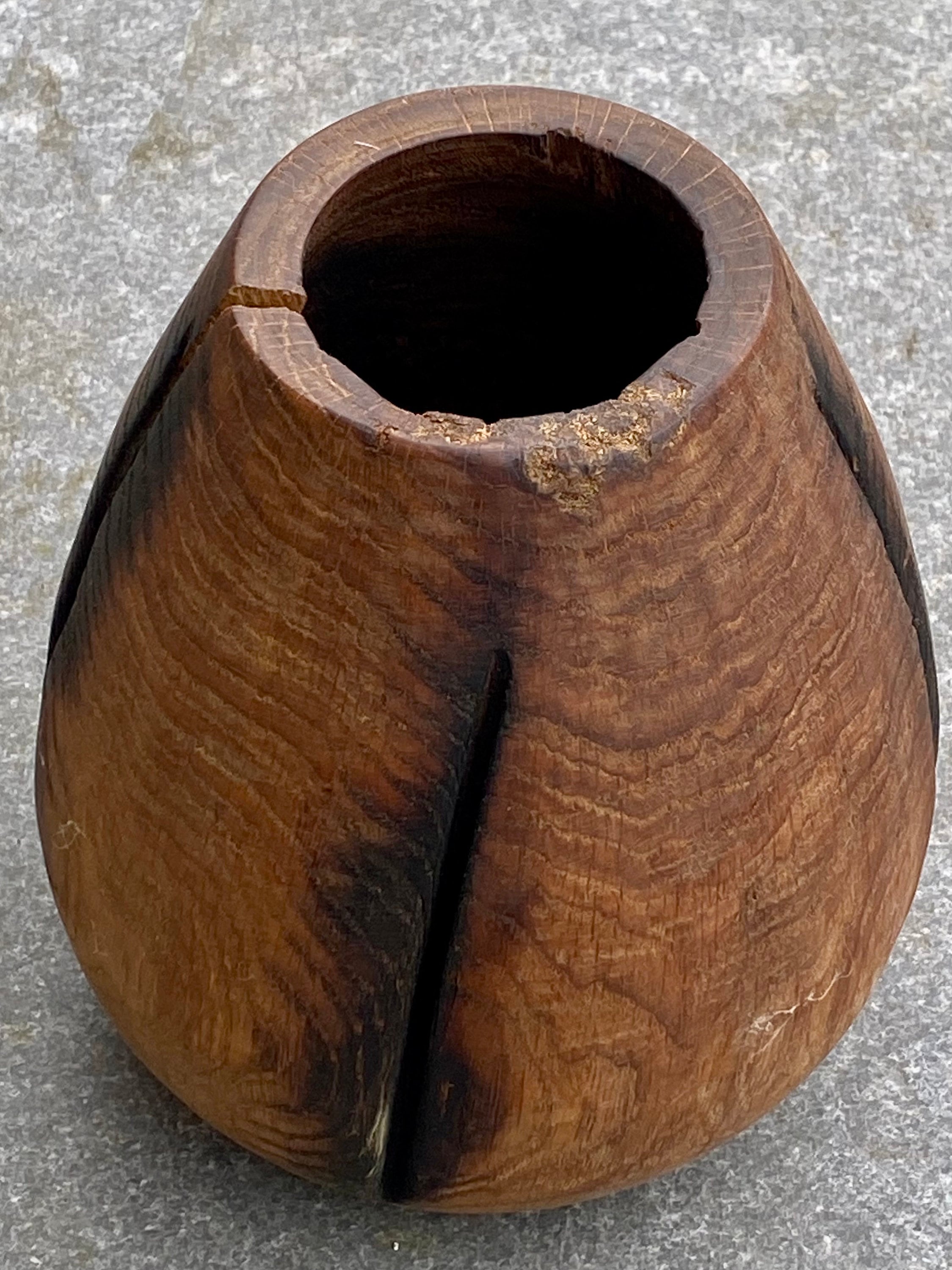 Solid Oak Wood Vase