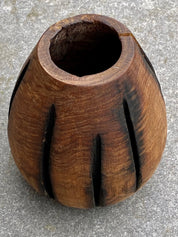 Solid Oak Wood Vase