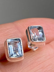 High Quality Natural Aquamarine and Silver Earrings