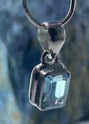 Blue Topaz and Silver Pendant