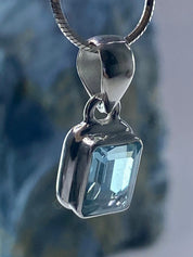 Blue Topaz and Silver Pendant