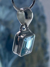 Blue Topaz and Silver Pendant