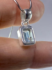 Blue Topaz and Silver Pendant