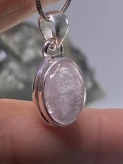 Natural Morganite and Sterling Silver Pendant