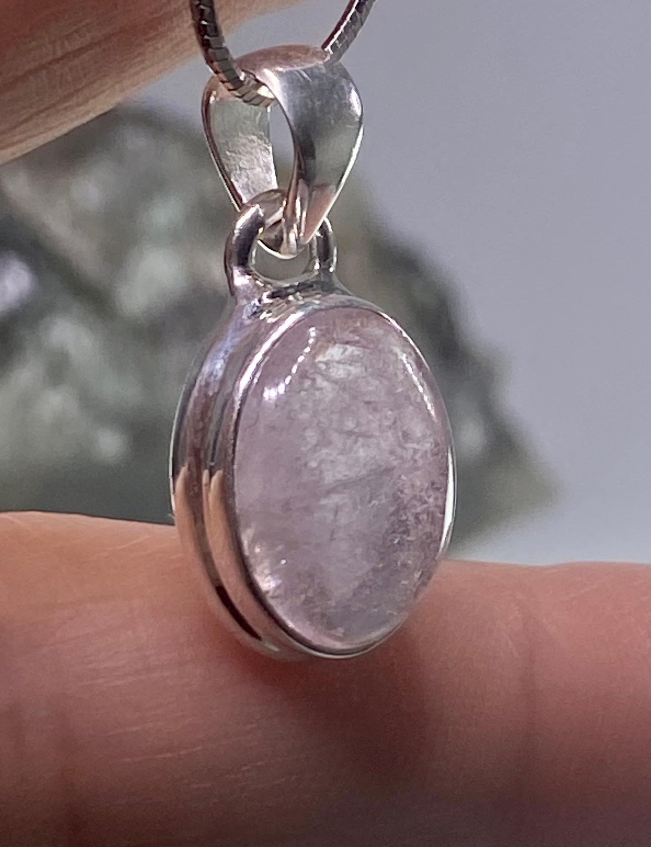 Natural Morganite and Sterling Silver Pendant