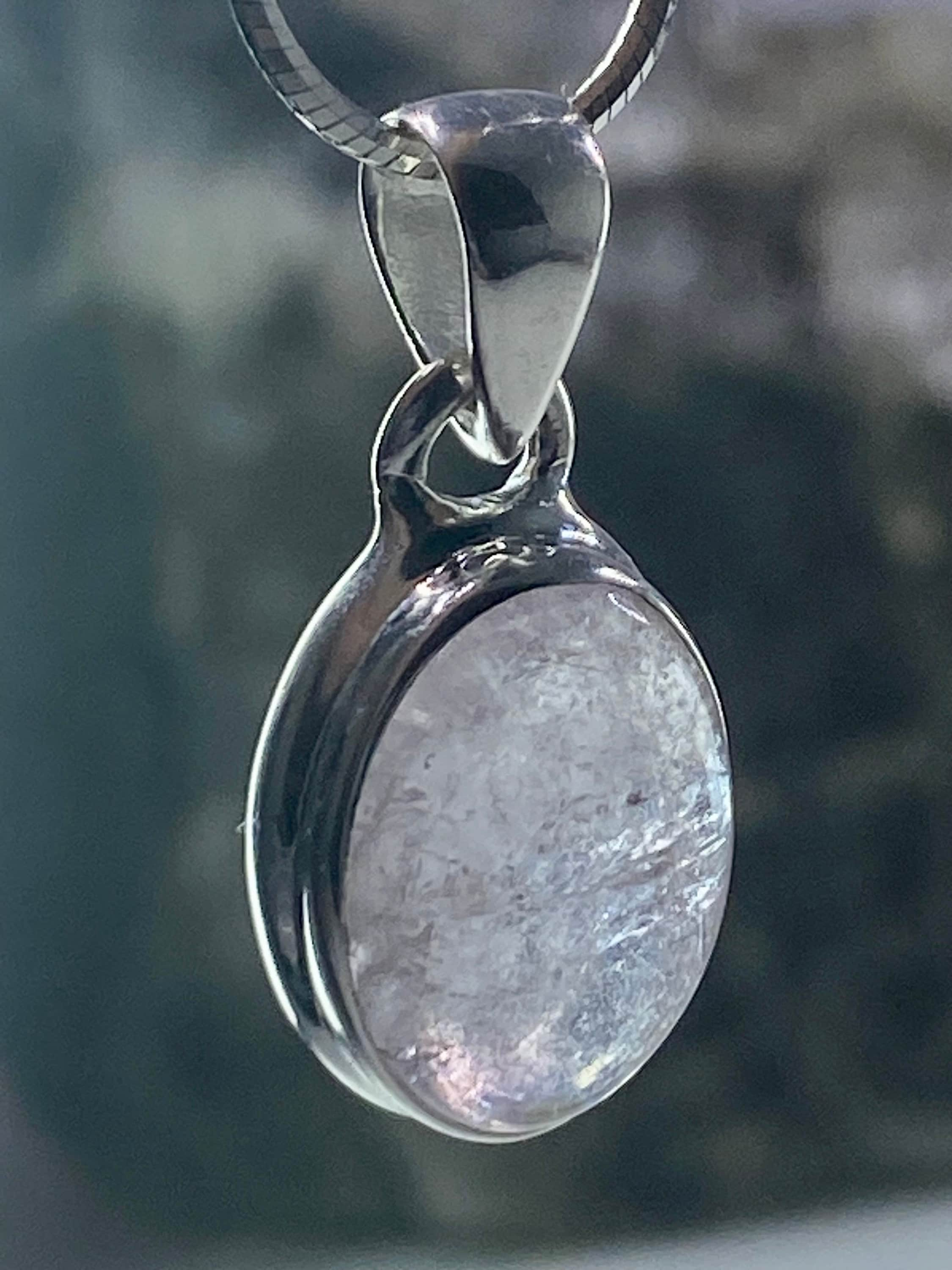 Natural Morganite and Sterling Silver Pendant