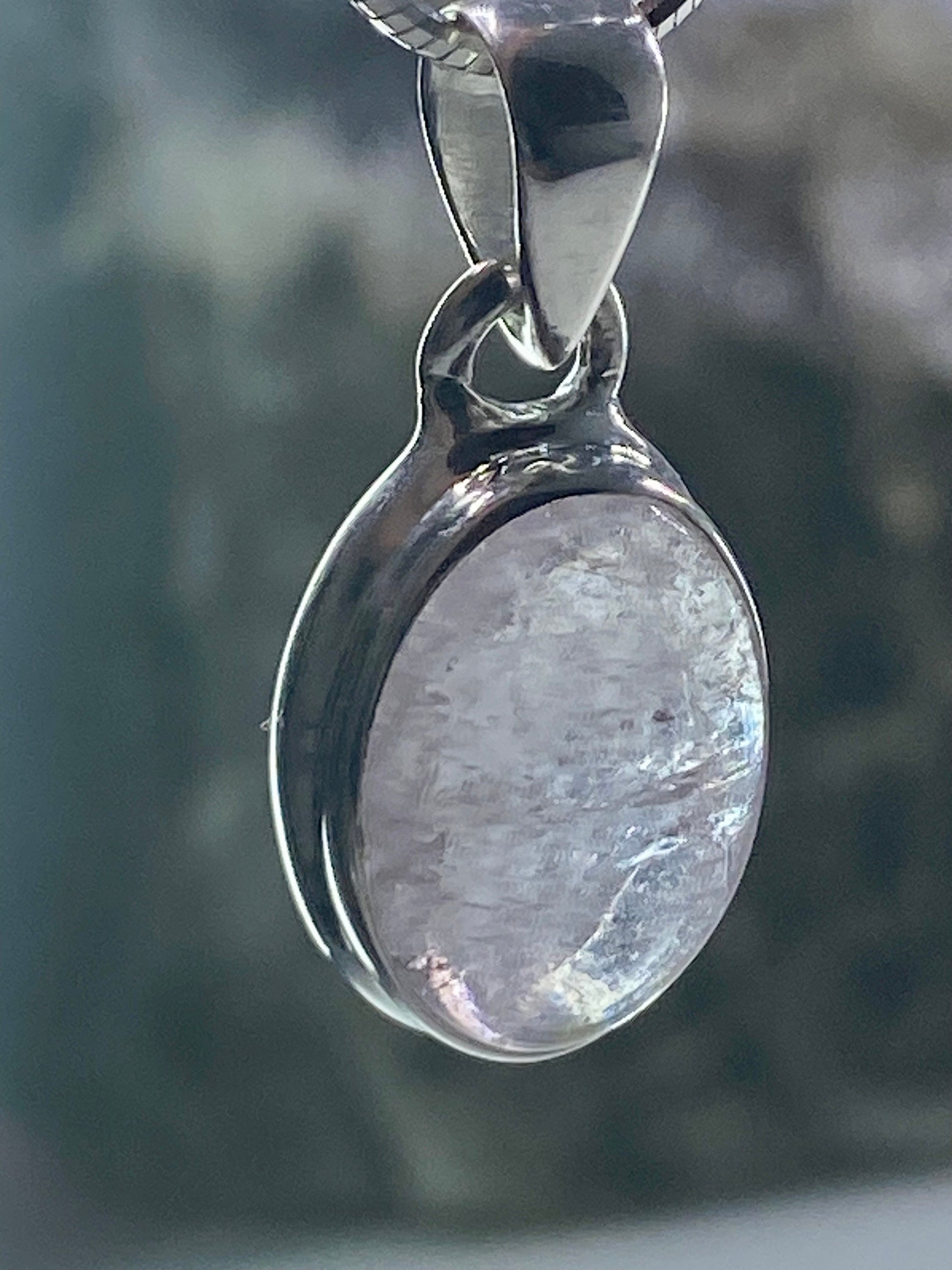 Natural Morganite and Sterling Silver Pendant