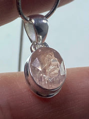 Faceted Morganite and Sterling Silver Pendant