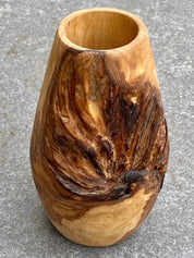 Solid Oak Wood Vase