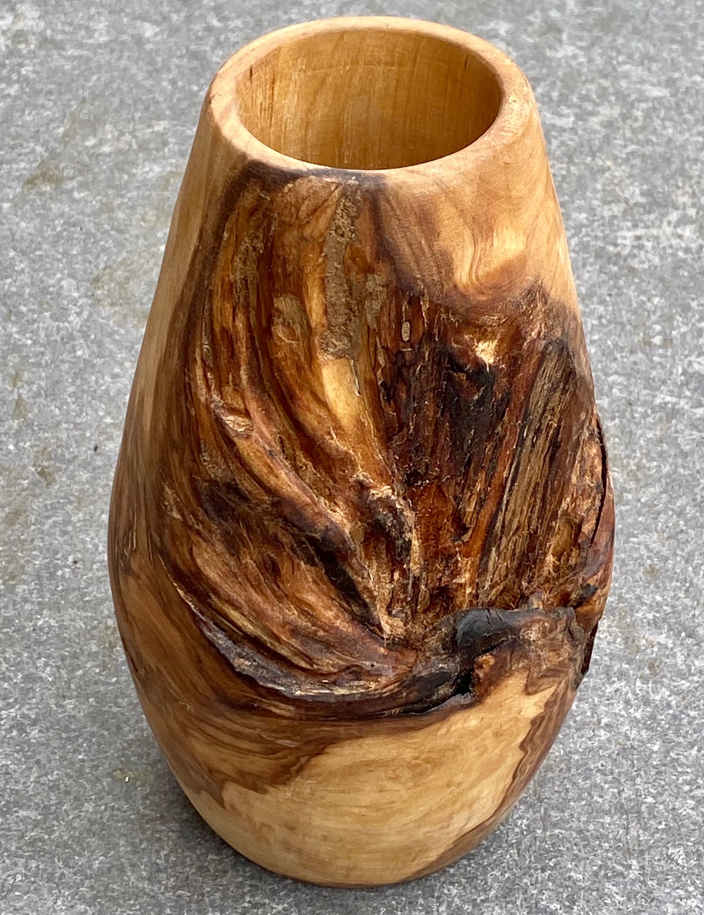 Solid Oak Wood Vase