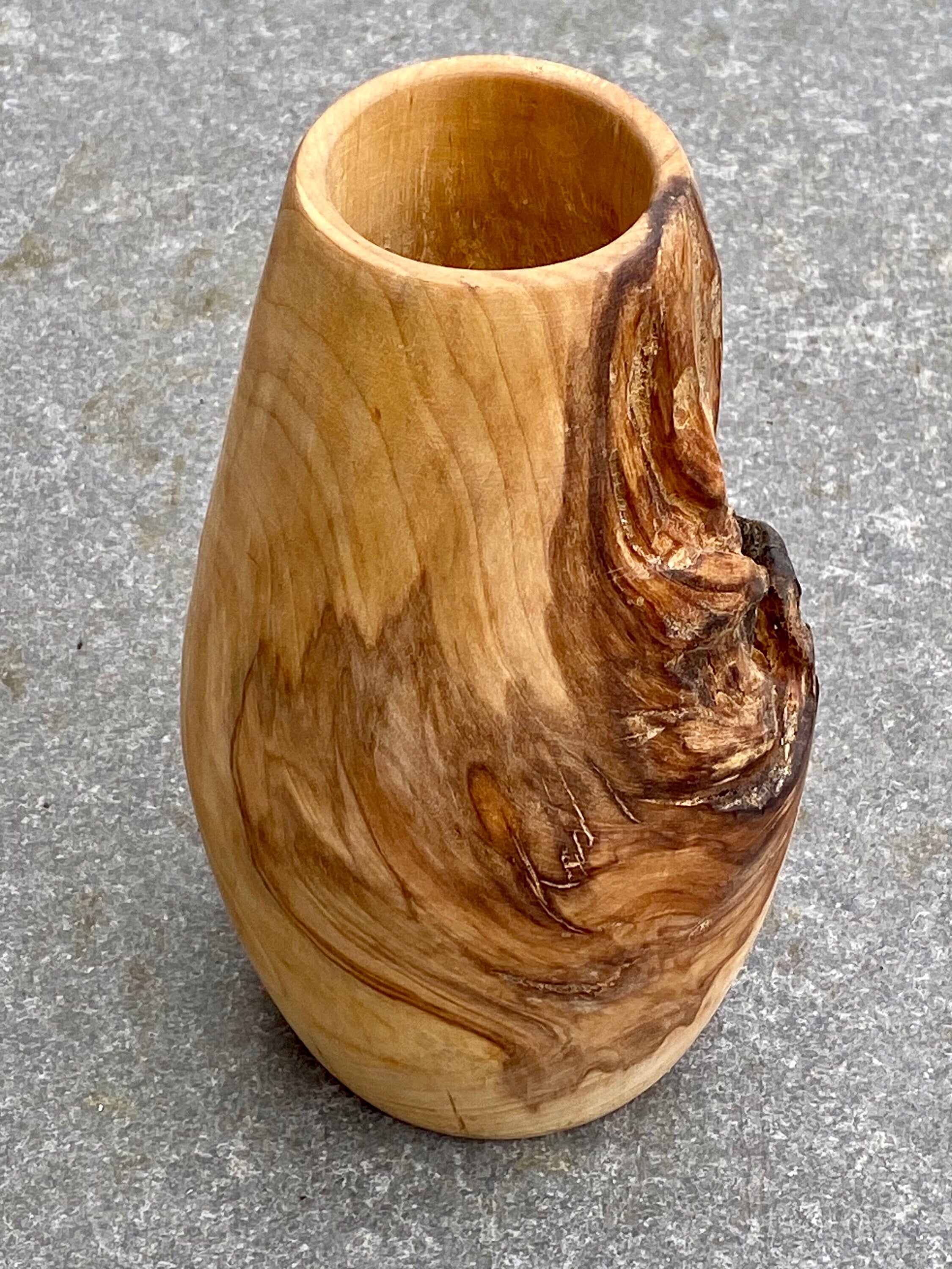 Solid Oak Wood Vase