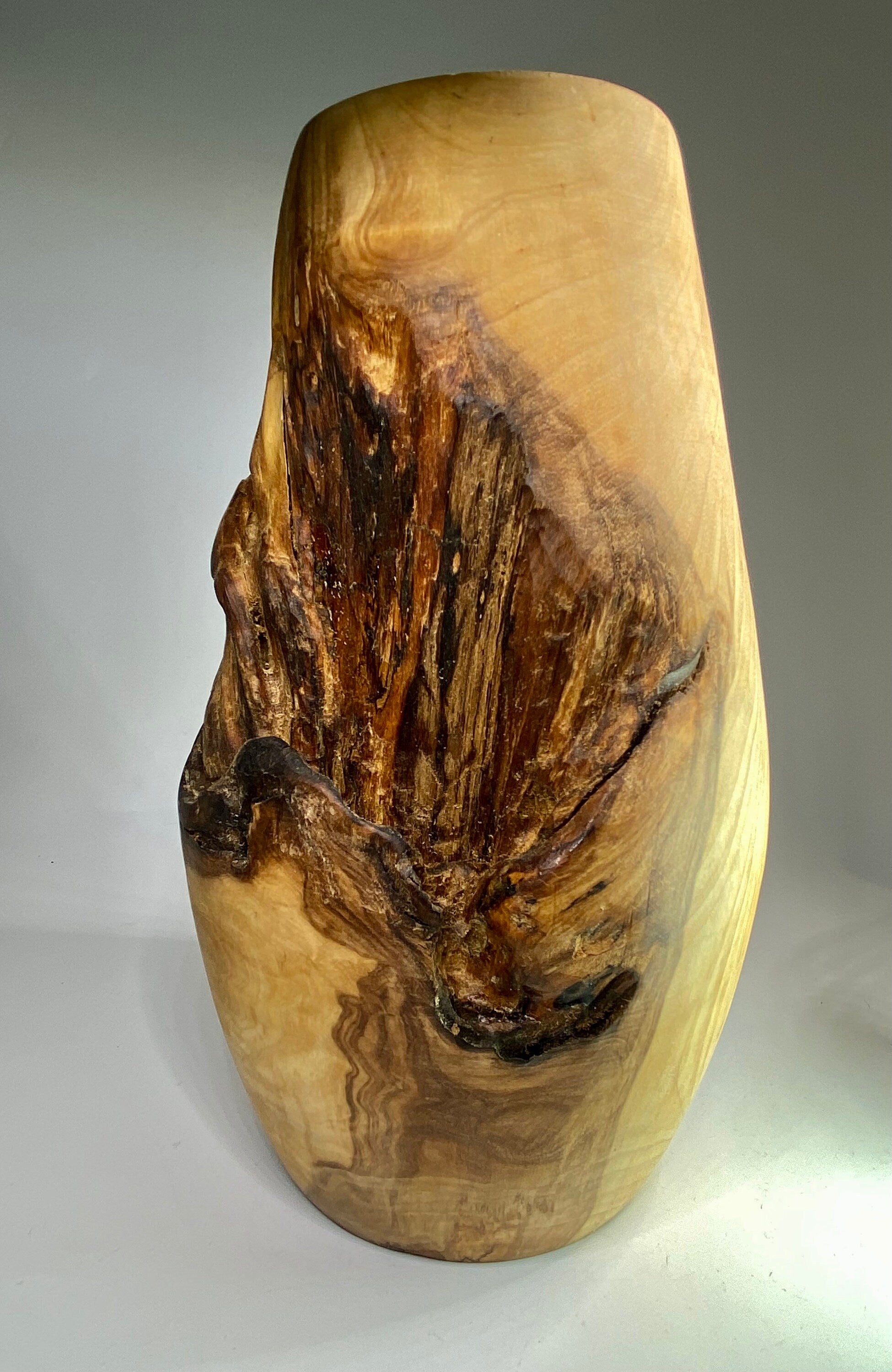 Solid Oak Wood Vase