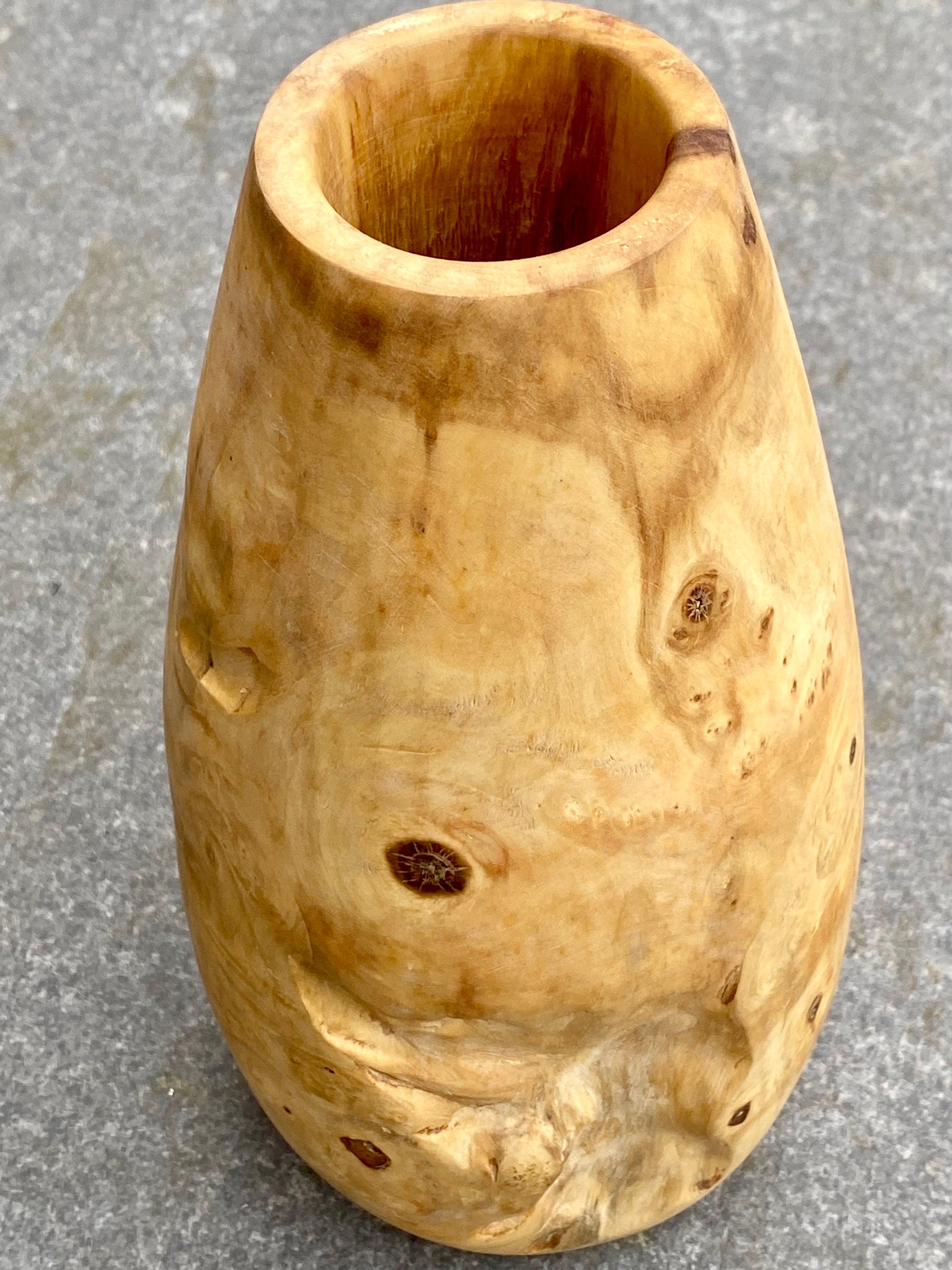 Solid Oak Wood Vase