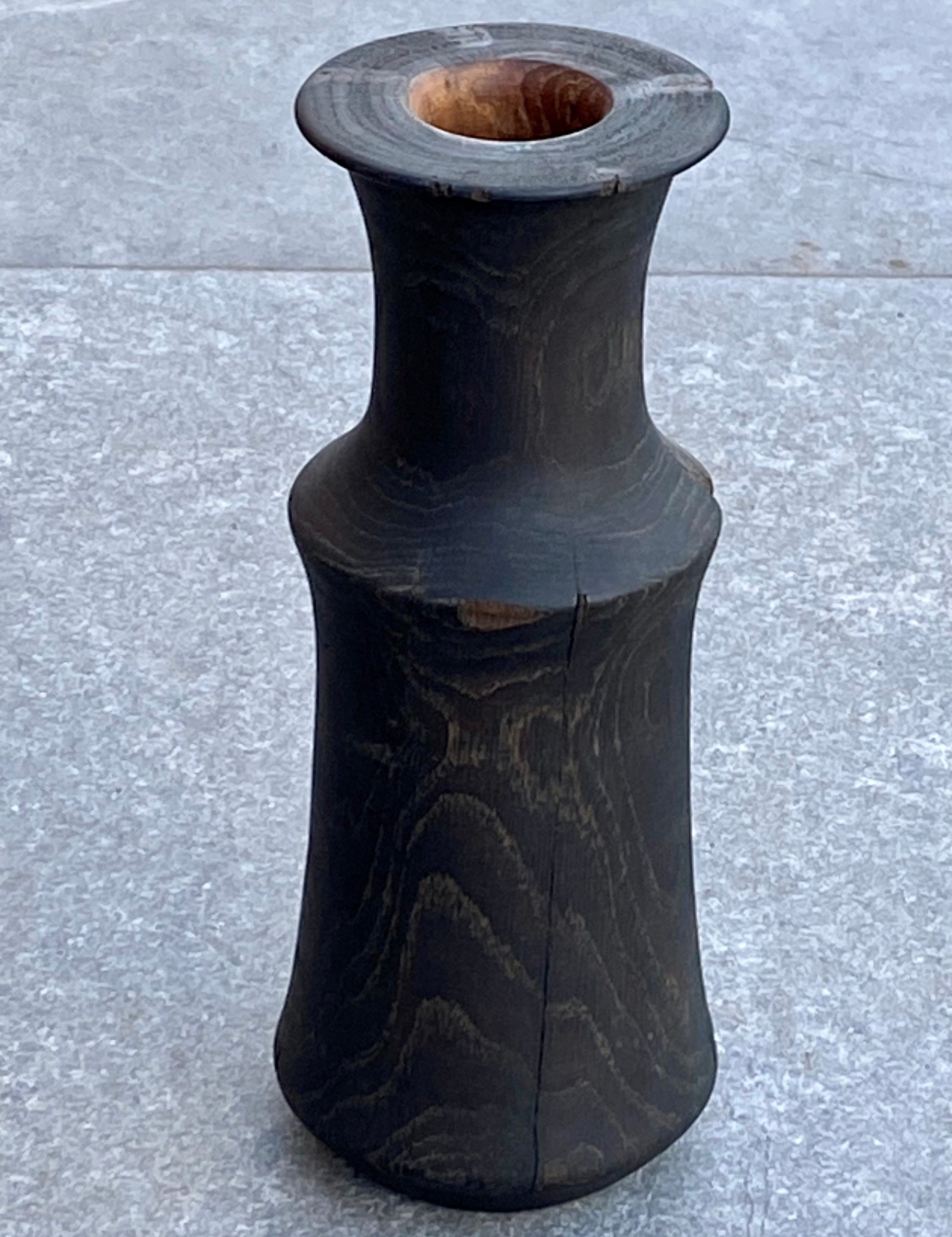 Solid Oak Wood Vase