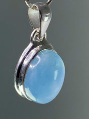 High Quality Natural Aquamarine and Silver Pendant