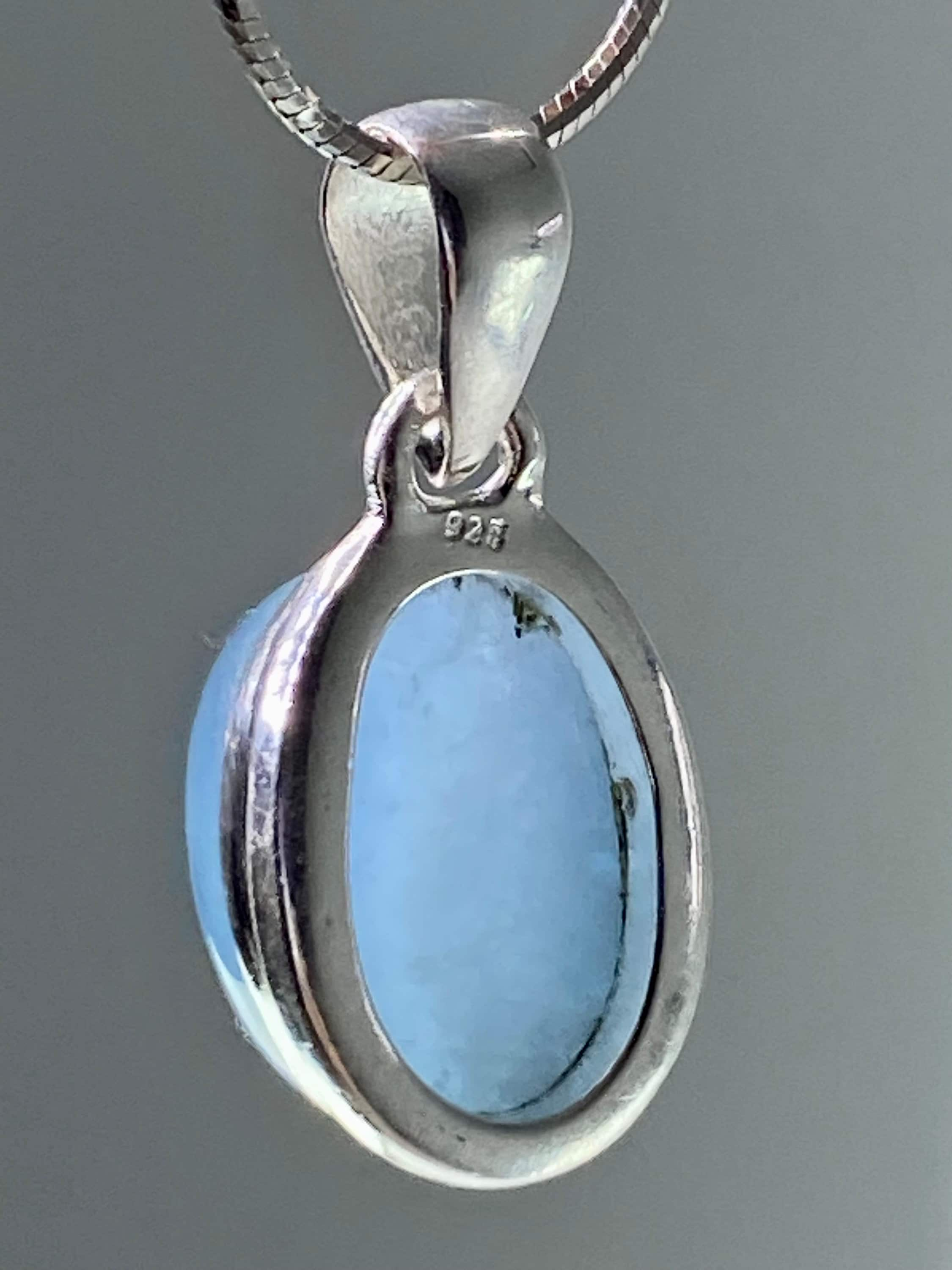 High Quality Natural Aquamarine and Silver Pendant