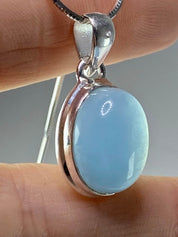 High Quality Natural Aquamarine and Silver Pendant