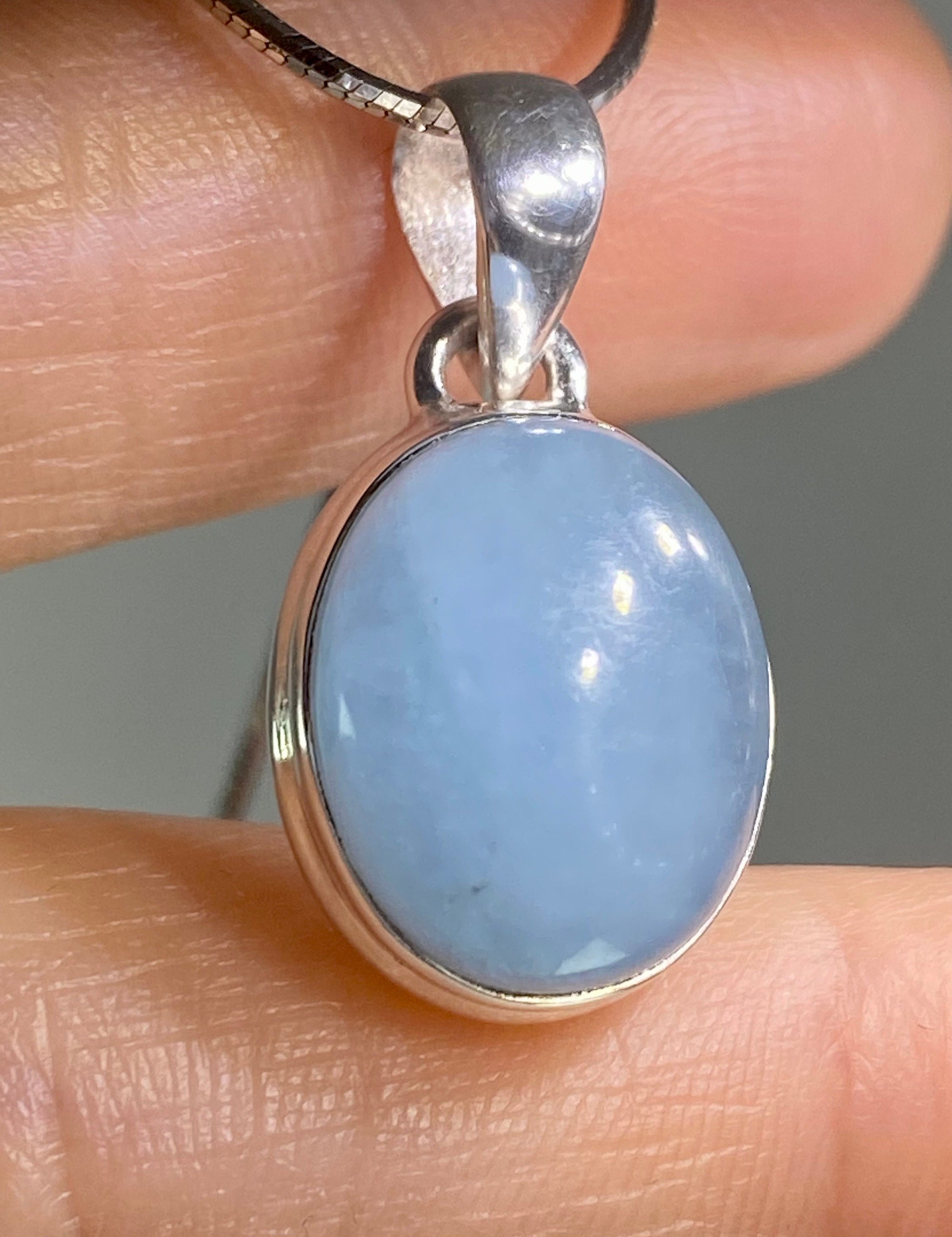 High Quality Natural Aquamarine and Silver Pendant