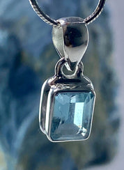 Blue Topaz and Silver Pendant