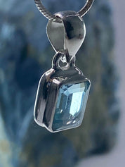 Blue Topaz and Silver Pendant