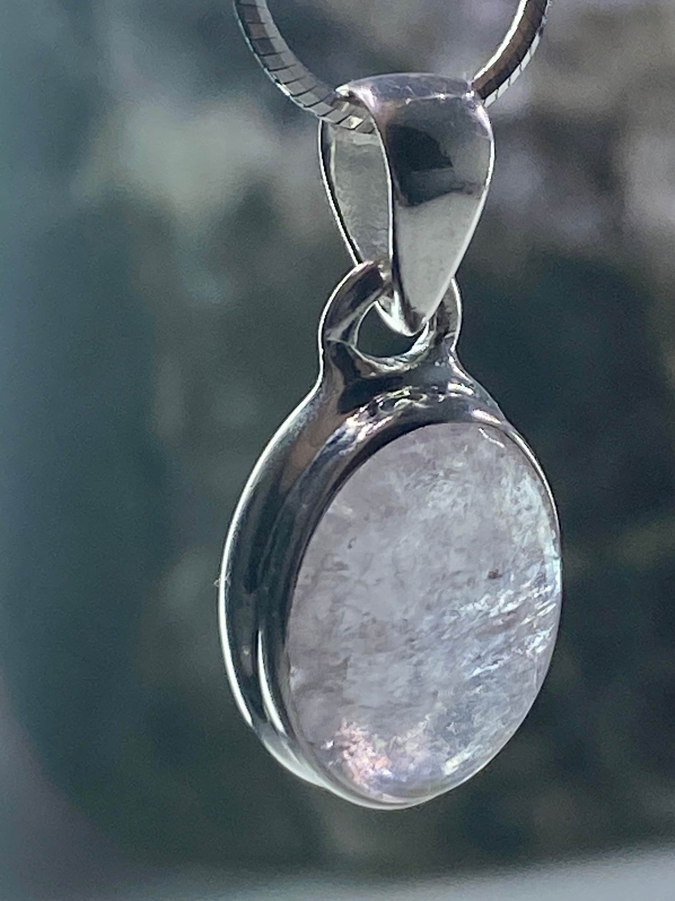 Natural Morganite and Sterling Silver Pendant