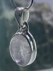 Natural Morganite and Sterling Silver Pendant