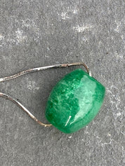 Natural Green Jade Pendant Including the Solid Silver Chain